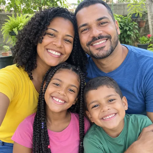 Foto de exemplo da família, antes de virar figurinha