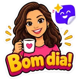 Figurinha de exemplo com o selo da logo no canto